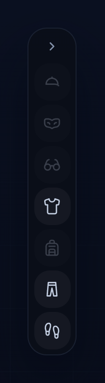 The take-off buttons beside the menu